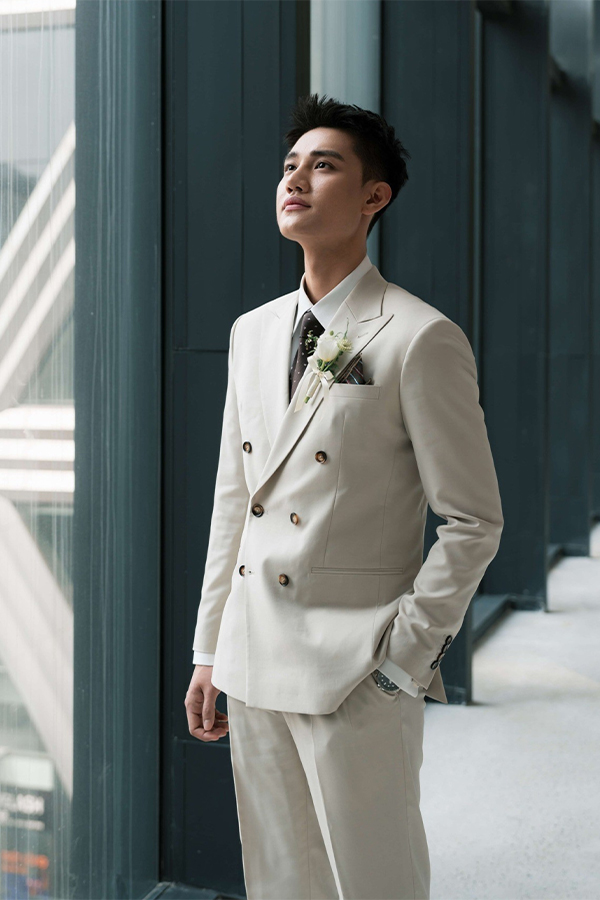 Two-piece bespoke suit made by a tailor in Ho Chi Minh City