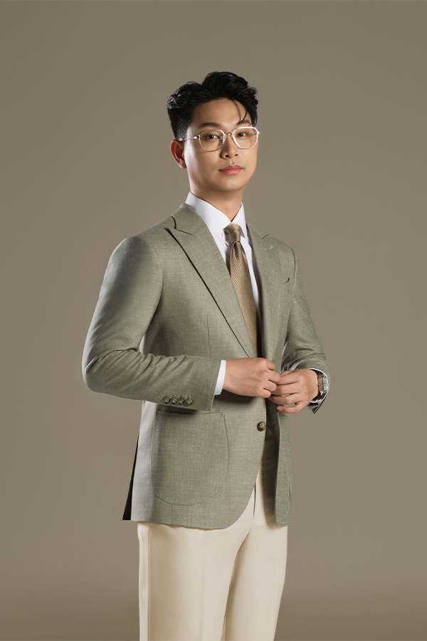 Two-piece bespoke suit made by a tailor in Ho Chi Minh City
